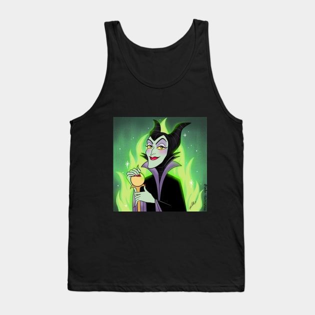 Green Villain Tank Top by Bella Illustration 